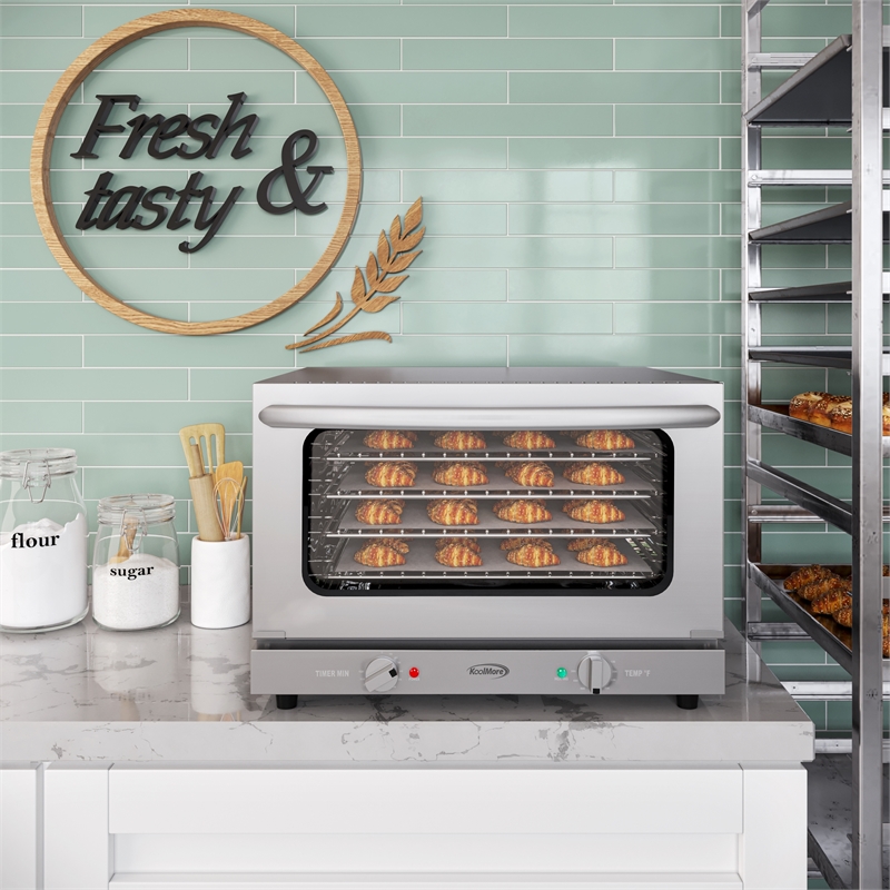 Pemberly Row Countertop Convection Oven for Half-Size Pans in Stainless Steel