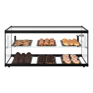 Pemberly Row 33&quot 2 Tiered Pastry Display Case w/ Shelf & Sliding Door 3.2 cu. Ft