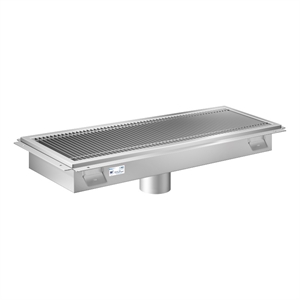 Pemberly Row 12&quotx30&quot Steel Floor Trough Drain 14-Gauge with Subway-Style Grating