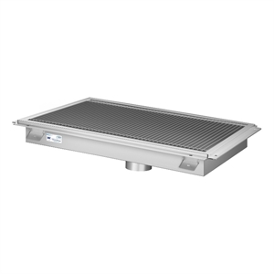 Pemberly Row 18&quotx30&quot Steel Floor Trough Drain 14-Gauge with Subway-Style Grating