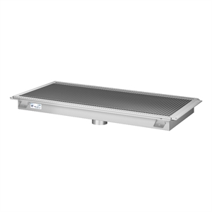 Pemberly Row 18&quotx42&quot Steel Floor Trough Drain 14-Gauge with Subway-Style Grating