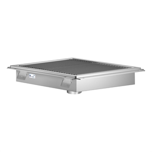 Pemberly Row 24&quotx24&quot Steel Floor Trough Drain 14-Gauge with Subway-Style Grating