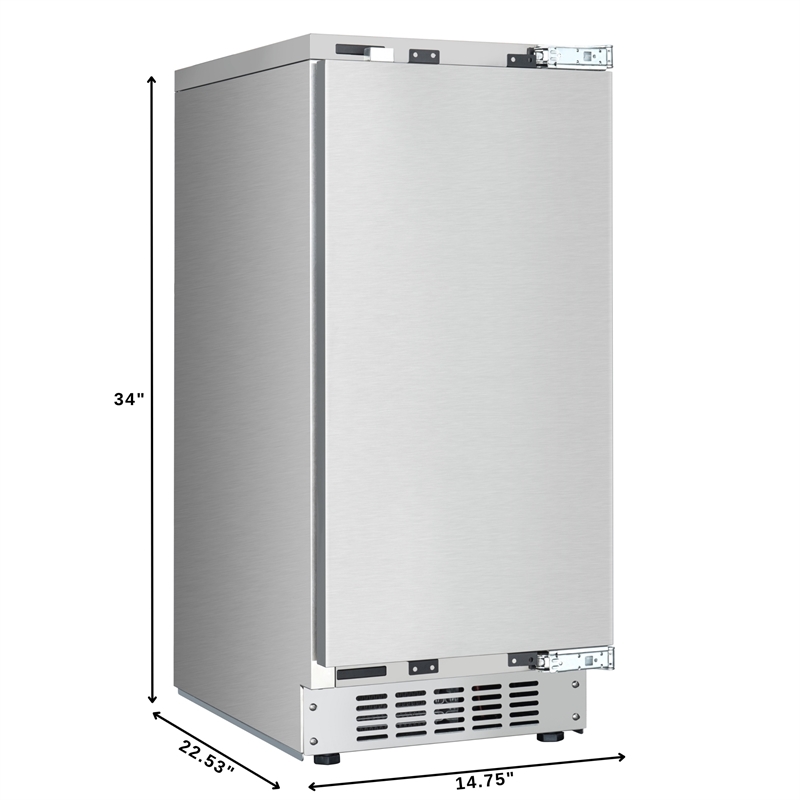 Pemberly Row Commercial Crescent Ice Maker in Stainless Steel