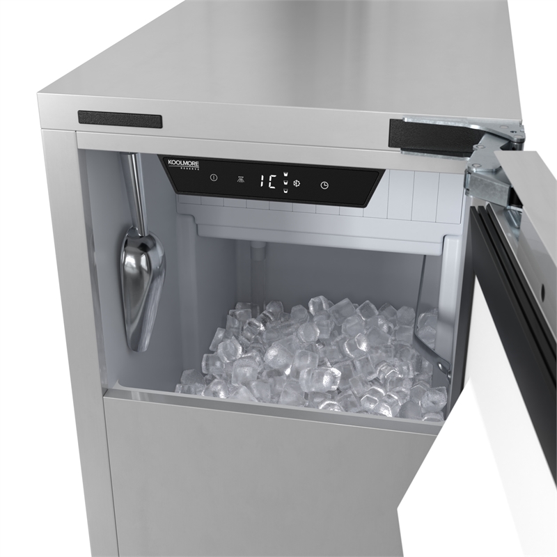 Pemberly Row Commercial Crescent Ice Maker in Stainless Steel
