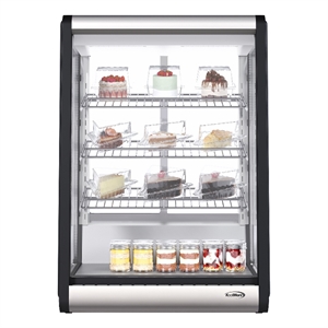 Pemberly Row Silver 24&quot 4 Tier Commercial Countertop Bakery Display Refrigerator