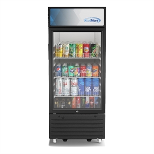Pemberly Row 6 cu. ft. One Glass Door Display Merchandiser Refrigerator in Black