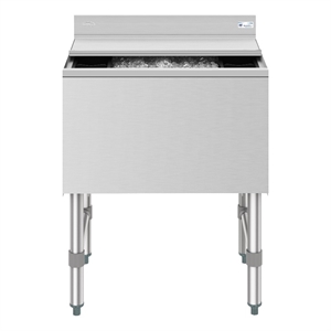 Pemberly Row 24&quot Commercial Underbar Ice Bin with Siding Lid in Stainless Steel