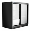 Pemberly Row 2 Slide Door Metal Back Bar Cooler Counter Height Refrigerator