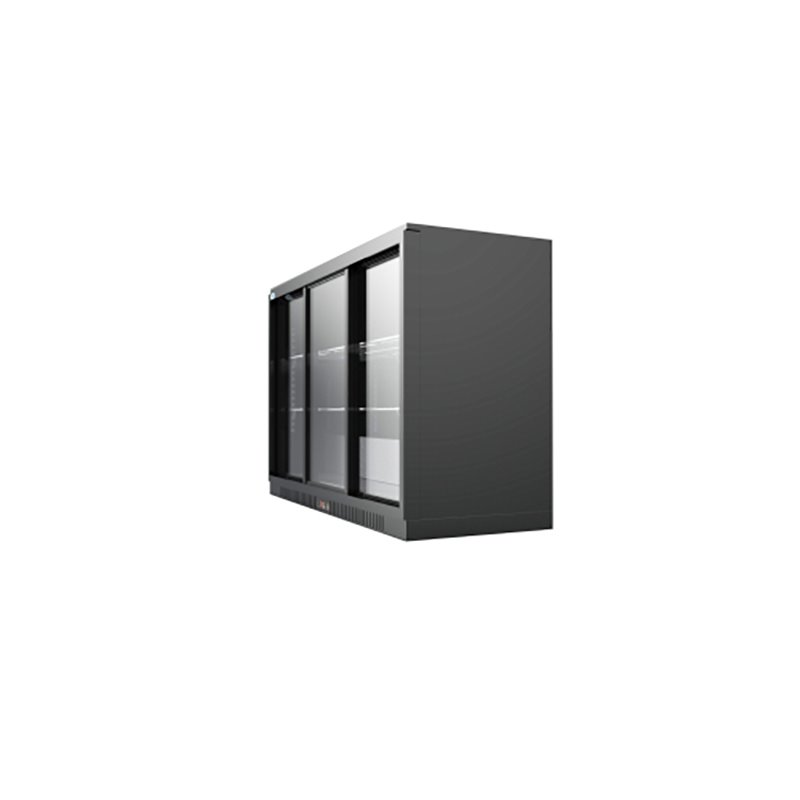 Pemberly Row 3 Slide Door Metal Back Bar Cooler Counter Height Refrigerator