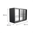 Pemberly Row 3 Slide Door Metal Back Bar Cooler Counter Height Refrigerator