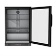 Pemberly Row 1-Door Metal Back Bar Cooler Counter Height Refrigerator in Black