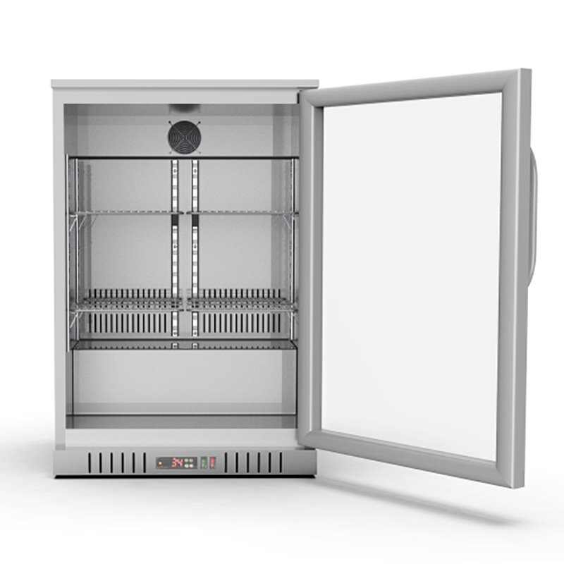 Pemberly Row 1-Door Stainless Steel Back Bar Cooler Refrigerator in Silver