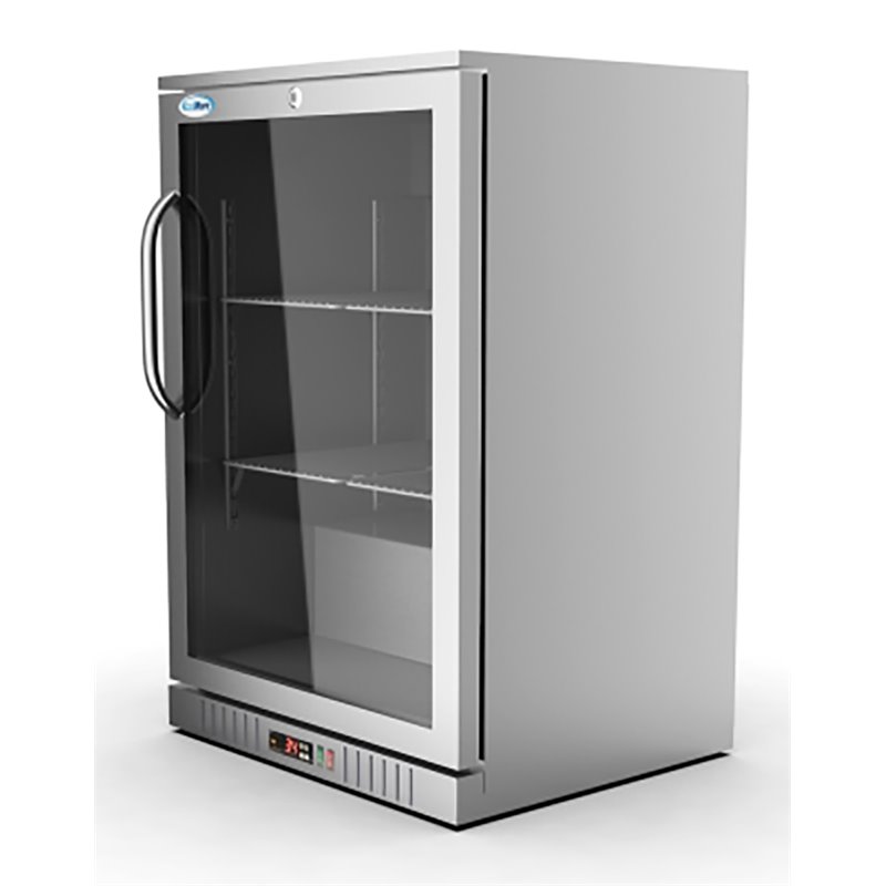 Pemberly Row 1-Door Stainless Steel Back Bar Cooler Refrigerator in Silver