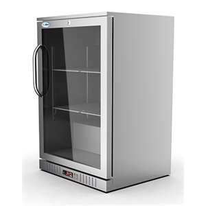 Pemberly Row 1-Door Stainless Steel Back Bar Cooler Refrigerator in Silver