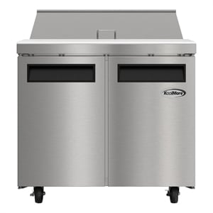 Pemberly Row 36&quot Commercial 2-Door Refrigerated Salad & Sandwich Prep Table