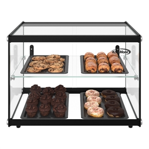 Pemberly Row 22&quot Tiered Pastry Display Case w/ Shelf & Sliding Door 2.2 cu. ft.