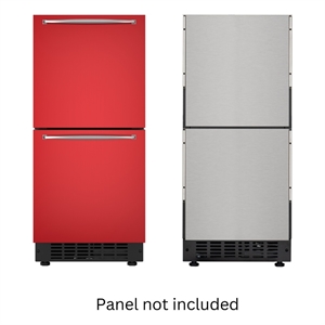 Pemberly Row 15&quot Panel Ready Built-in Double Refrigerator in Black