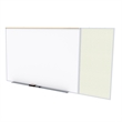 Pemberly Row Vinyl 4' x 16' Bulletin & Magnetic Whiteboard C-Set in Ivory