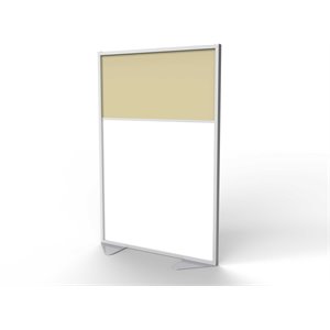 Pemberly Row Vinyl Floor Partition with 2 Split Panel Infill in Caramel