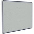 Pemberly Row Vinyl 4' x 4' Bulletin Board with Navy Blue Trim in Gray