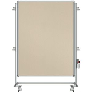 Pemberly Row Fabric 46&quot x 34&quot Junior Parition 2-Sided Bulletin Board in Beige