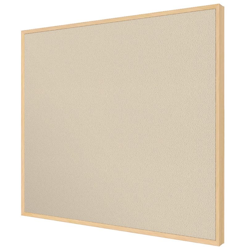 Pemberly Row Fabric 3' x 4' Bulletin Board with Maple Trim in Beige