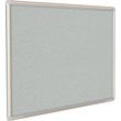 Pemberly Row Vinyl 4' x 6' Bulletin Board with Light Maple Trim in Gray