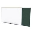 Pemberly Row Vinyl 4' x 16' Bulletin & Magnetic Whiteboard C-Set in Ebony Brown