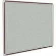 Pemberly Row Vinyl 3' x 4' Bulletin Board with Mahogany Trim in Gray