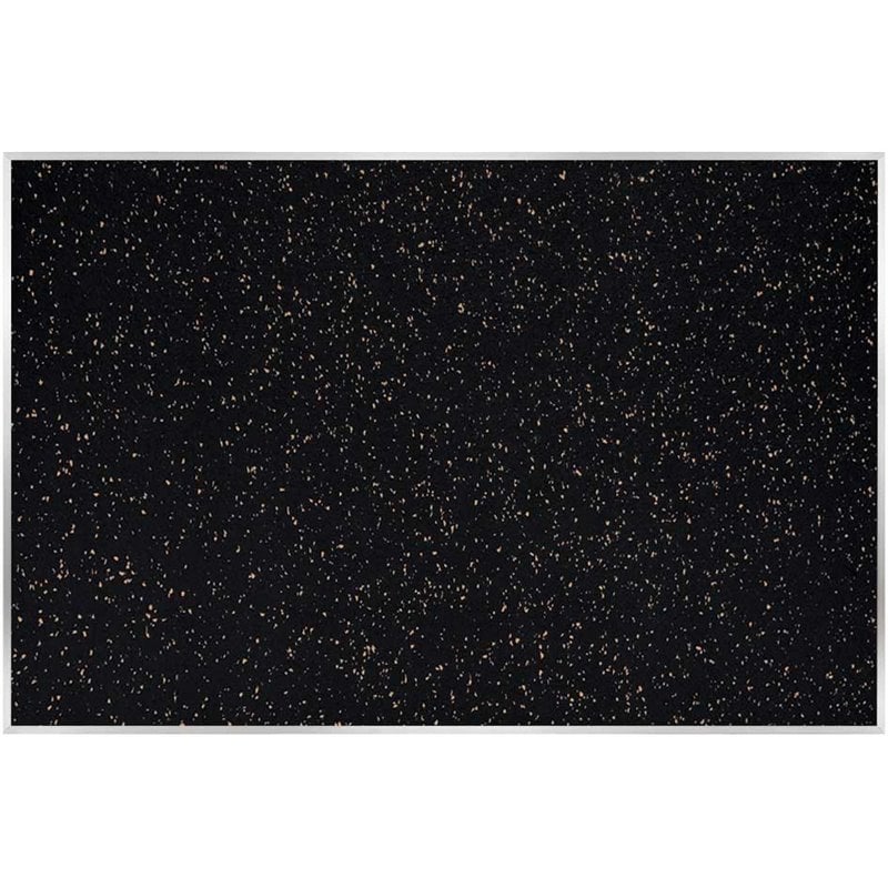 Pemberly Row 4' x 10' Rubber Bulletin Board with Aluminum Frame in Speckled Tan