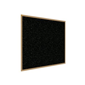 Pemberly Row Wood 4' x 4' Rubber Bulletin Board with Wood Frame in Multi-Color