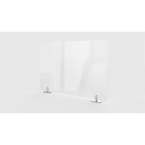 Pemberly Row Plastic 18&quot x 24&quot Partition Extender with Tape in Clear