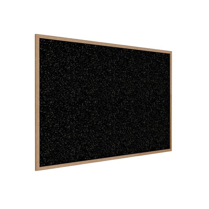 Pemberly Row Wood 3' x 5' Rubber Bulletin Board with Wood Frame in Speckled Tan
