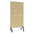 Pemberly Row Non-Magnetic Mobile Glass Dry Erase Board Beige Black Frame 77