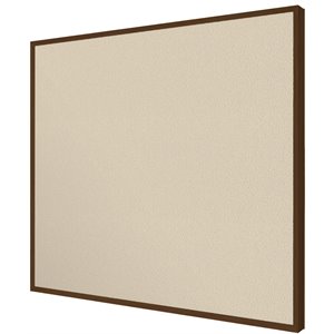 Pemberly Row Fabric 3' x 4' Bulletin Board with Wallnut Trim in Beige