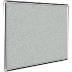 Pemberly Row Vinyl 4' x 4' Bulletin Board with Black Trim in Gray