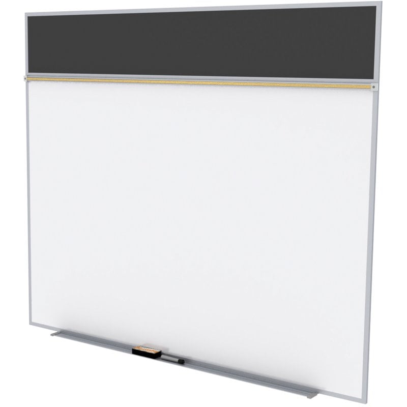 Pemberly Row 5' x 6' Rubber Bulletin & Magnetic Whiteboard Set-A in Black