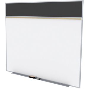 Pemberly Row 5' x 6' Rubber Bulletin & Magnetic Whiteboard Set-A in Black