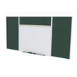 Pemberly Row Vinyl 4' x 8' Bulletin & Magnetic Whiteboard Set-E in Ebony Brown