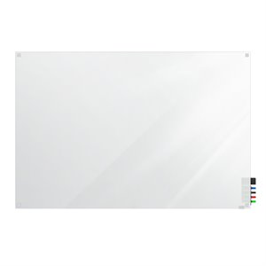 Pemberly Row Glass 2' x 3' Board with Square Corners in Frosted Black