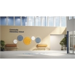 Pemberly Row Low Profile Circular Glass Dry Erase Board Non-Magnetic in Blue