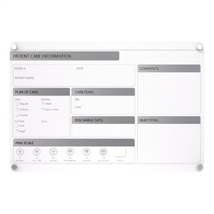 Pemberly Row Graphics Slide Changeable Glass Dry Erase Board Non-Magnetic