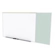 Pemberly Row Vinyl 4' x 8' Bulletin & Magnetic Whiteboard C-Set in Silver