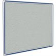 Pemberly Row Vinyl 4' x 4' Bulletin Board with Royal Blue Trim in Gray
