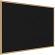 Pemberly Row Wood 4' x 8' Rubber Bulletin Board with Wood Frame in Black