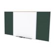 Pemberly Row Vinyl 4' x 10' Bulletin & Magnetic Whiteboard Set in Ebony Brown