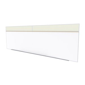 Pemberly Row Vinyl 5' x 16' Bulletin & Magnetic Whiteboard Set-A in Ivory
