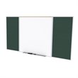 Pemberly Row Vinyl 4' x 16' Bulletin & Magnetic Whiteboard B-Set in Ebony Brown