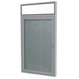 Pemberly Row Vinyl 36&quot x 30&quot 1 Door Enclosed Headliner Letterboard in Stone