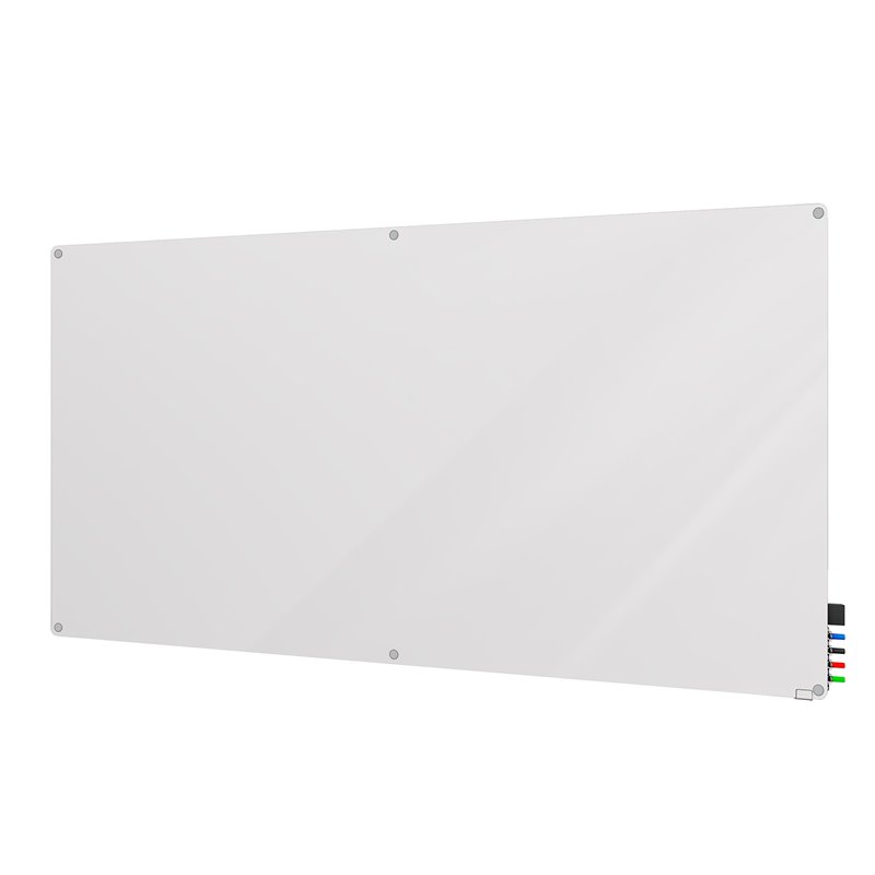 Pemberly Row Glass 4' x 8' Board with Radius Corners in White Back